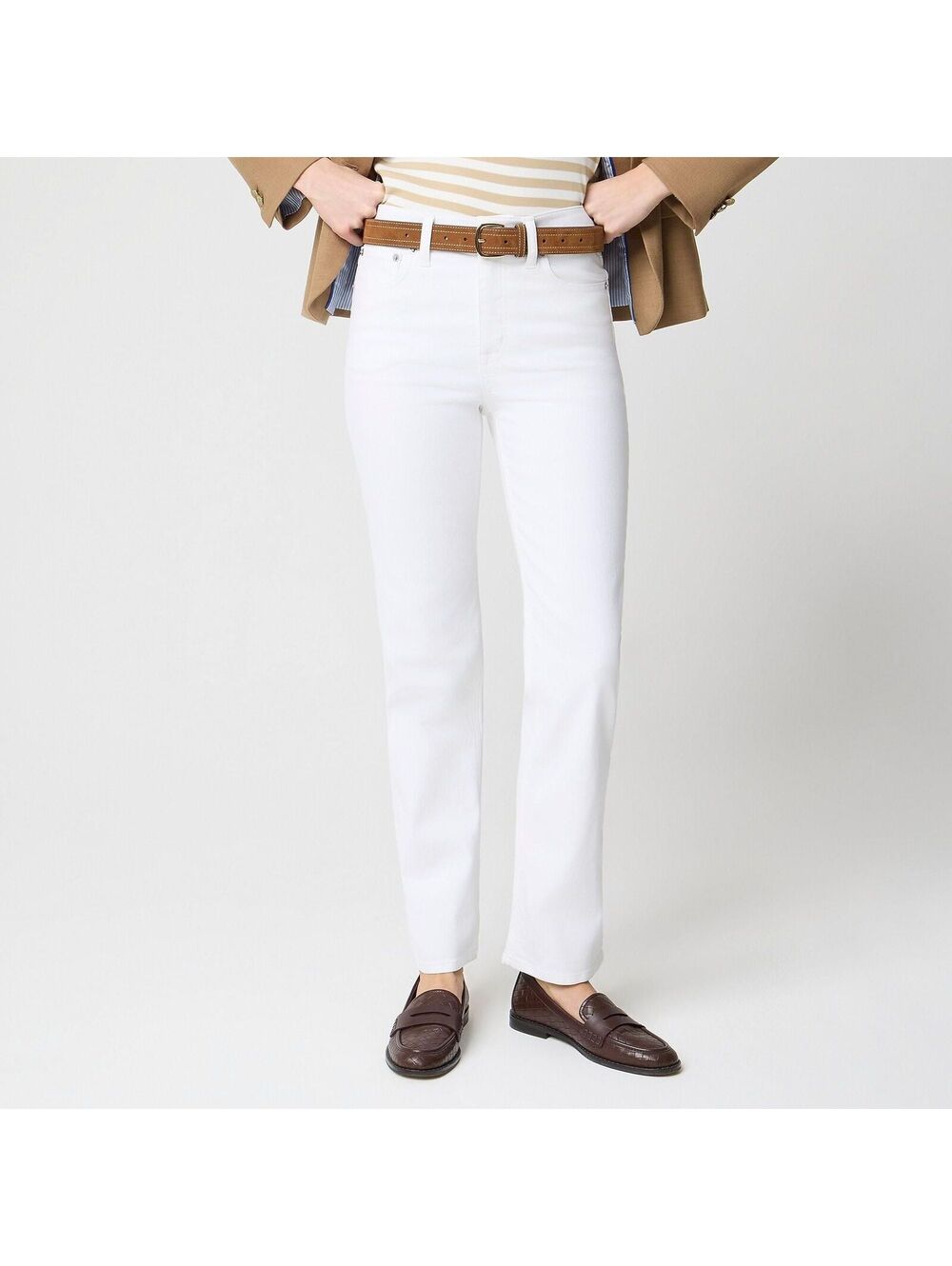 NWT J Crew Factory Mid-Rise Straight Jean in All-Day Stretch -Size 35 -MSRP $148
